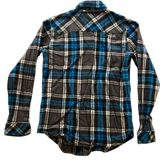 Billabong Mens Shirt Medium Long Sleeve Plaid Flannel Button Up Black Classic - Picture 2 of 13